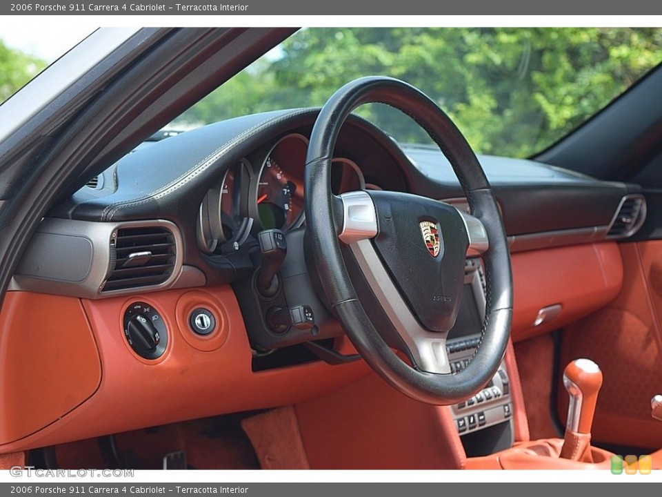 Terracotta Interior Steering Wheel for the 2006 Porsche 911 Carrera 4 Cabriolet #134250580