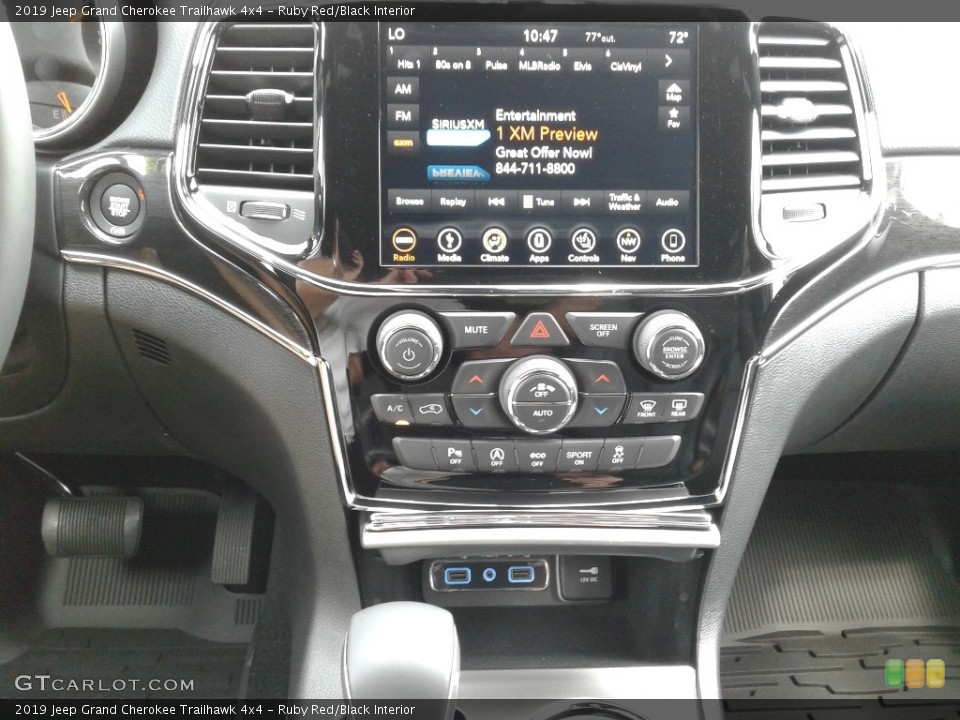Ruby Red/Black Interior Controls for the 2019 Jeep Grand Cherokee Trailhawk 4x4 #134256028