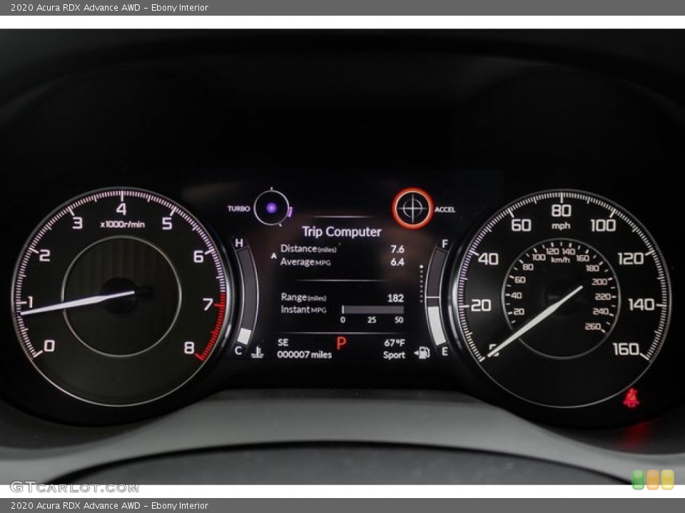Ebony Interior Gauges for the 2020 Acura RDX Advance AWD #134264245
