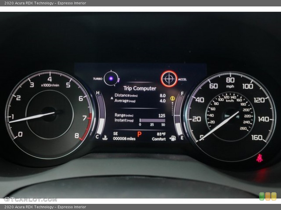 Espresso Interior Gauges for the 2020 Acura RDX Technology #134315371
