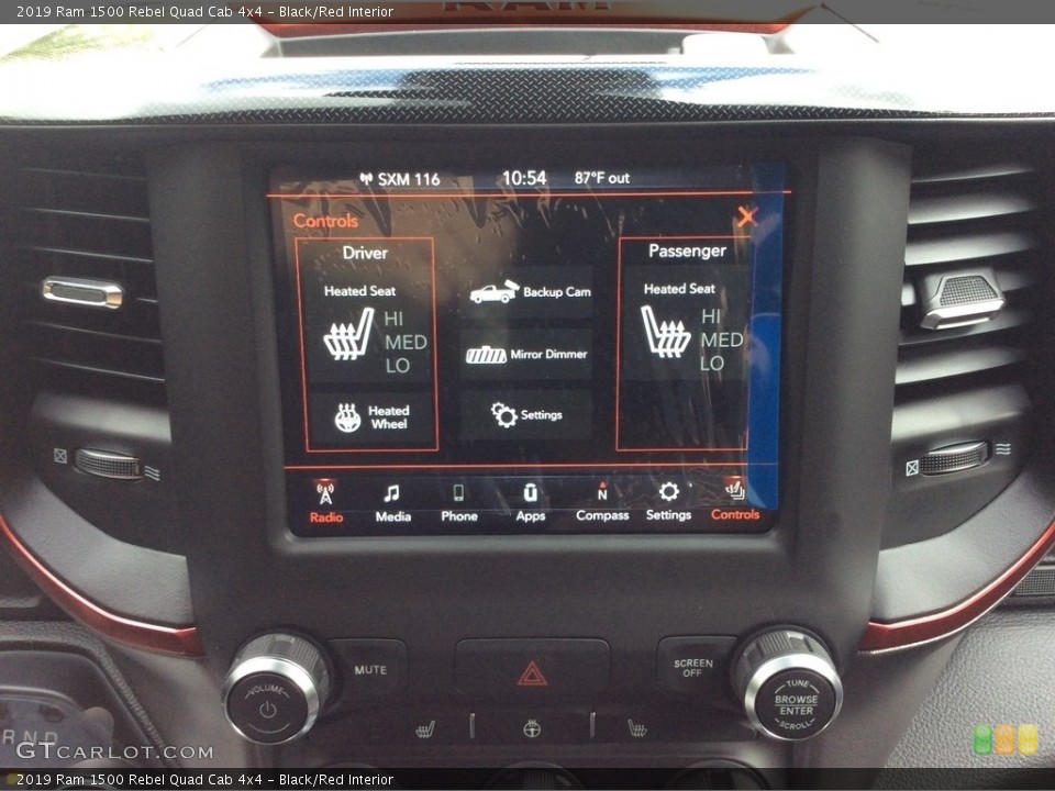Black/Red Interior Controls for the 2019 Ram 1500 Rebel Quad Cab 4x4 #134328098