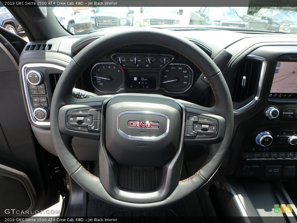 Jet Black Interior Steering Wheel for the 2019 GMC Sierra 1500 AT4 Crew Cab 4WD #134334695