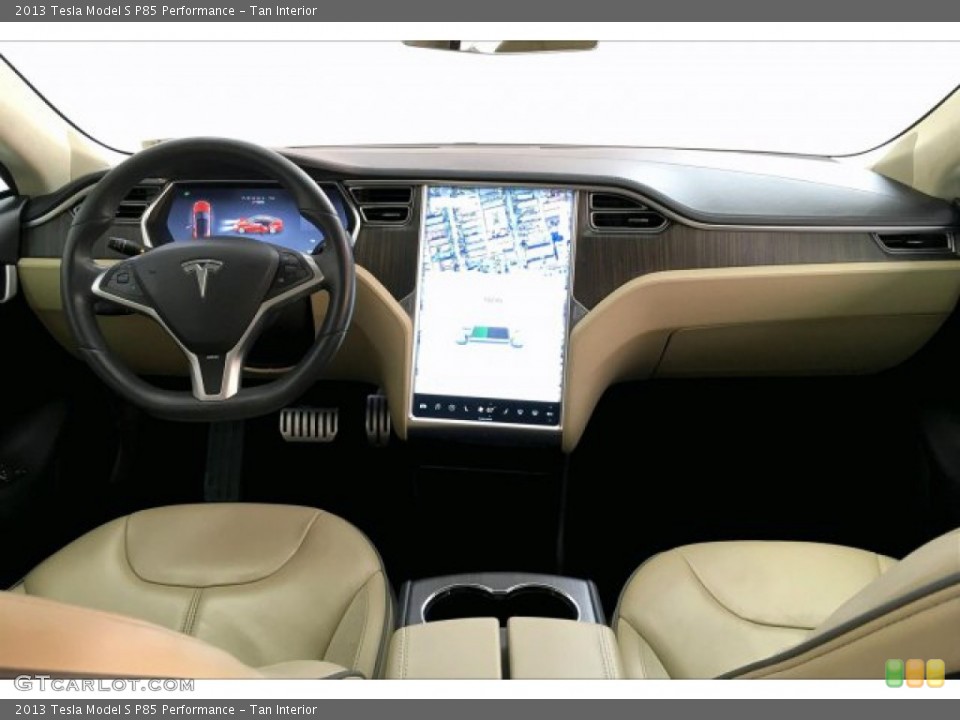 Tan Interior Dashboard for the 2013 Tesla Model S P85 Performance #134335769