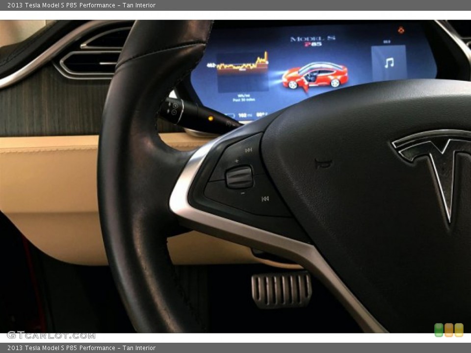 Tan Interior Steering Wheel for the 2013 Tesla Model S P85 Performance #134335779