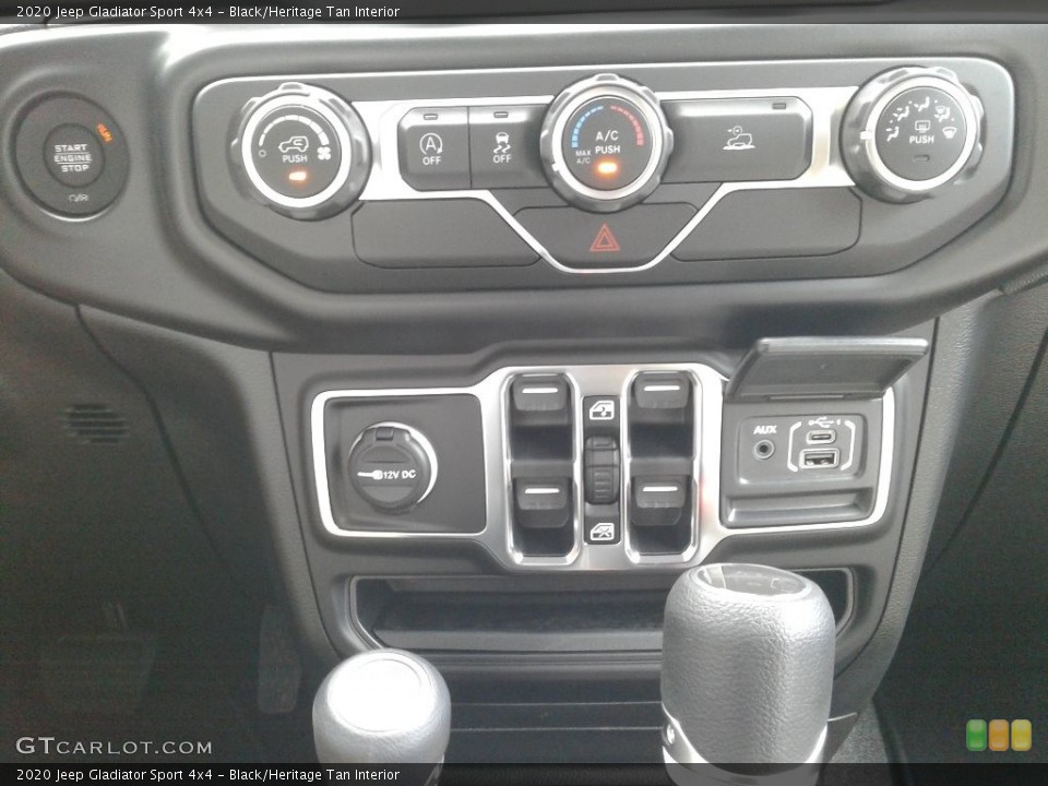 Black/Heritage Tan Interior Controls for the 2020 Jeep Gladiator Sport 4x4 #134349969