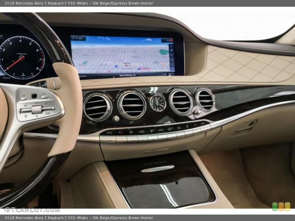 Silk Beige/Espresso Brown Interior Controls for the 2018 Mercedes-Benz S Maybach S 560 4Matic #134369160