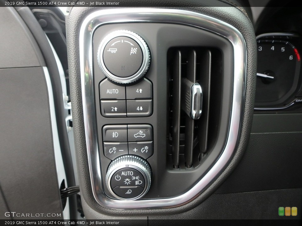 Jet Black Interior Controls for the 2019 GMC Sierra 1500 AT4 Crew Cab 4WD #134369256
