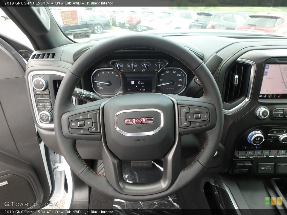 Jet Black Interior Steering Wheel for the 2019 GMC Sierra 1500 AT4 Crew Cab 4WD #134369292