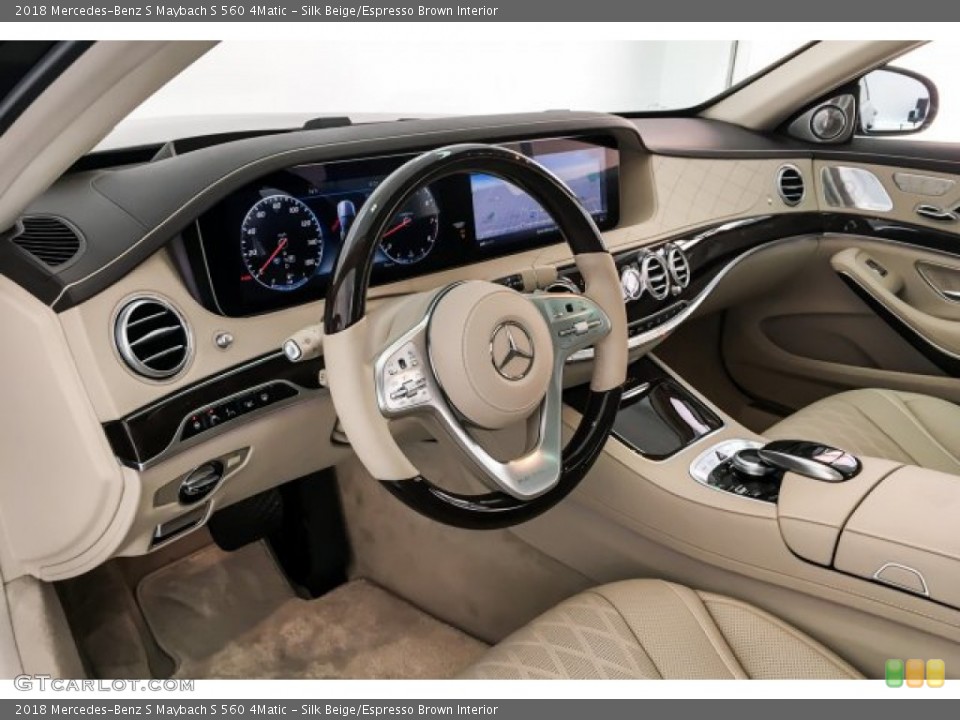 Silk Beige/Espresso Brown Interior Dashboard for the 2018 Mercedes-Benz S Maybach S 560 4Matic #134369598