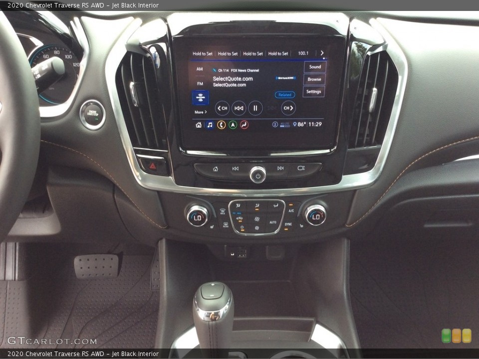 Jet Black Interior Controls for the 2020 Chevrolet Traverse RS AWD #134370006