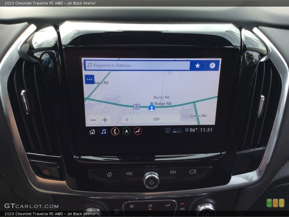 Jet Black Interior Navigation for the 2020 Chevrolet Traverse RS AWD #134370129
