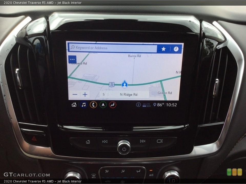 Jet Black Interior Navigation for the 2020 Chevrolet Traverse RS AWD #134370684