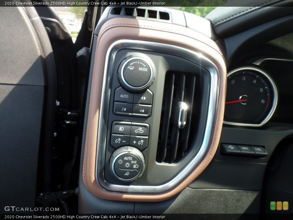 Jet Black/­Umber Interior Controls for the 2020 Chevrolet Silverado 2500HD High Country Crew Cab 4x4 #134378019