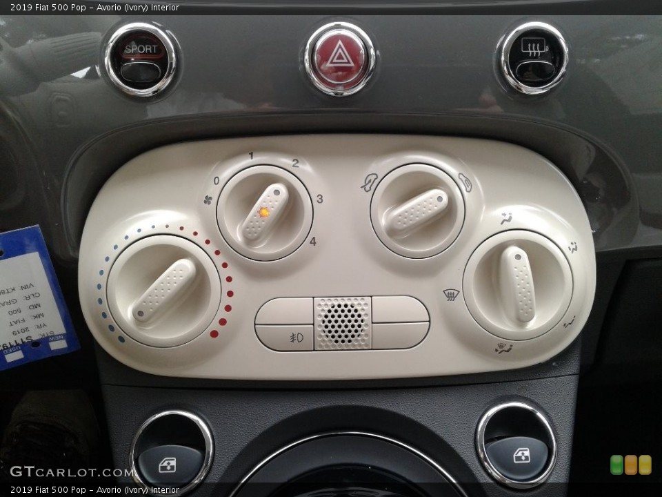 Avorio (Ivory) Interior Controls for the 2019 Fiat 500 Pop #134403403