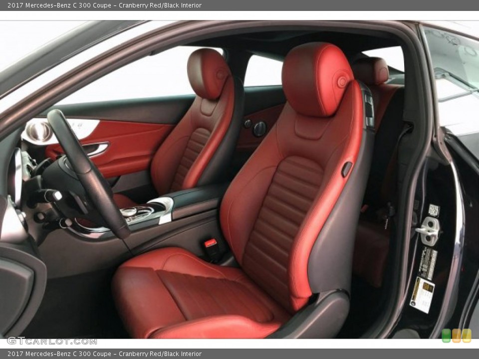 Cranberry Red/Black Interior Front Seat for the 2017 Mercedes-Benz C 300 Coupe #134439684