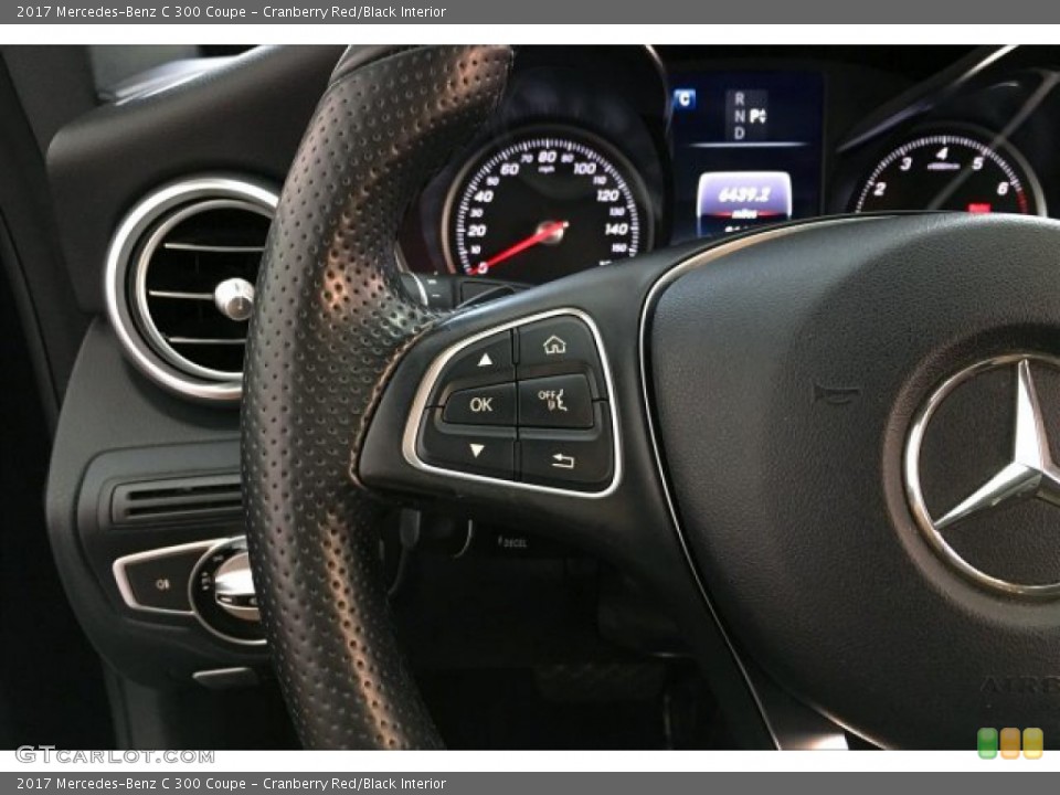 Cranberry Red/Black Interior Steering Wheel for the 2017 Mercedes-Benz C 300 Coupe #134439747