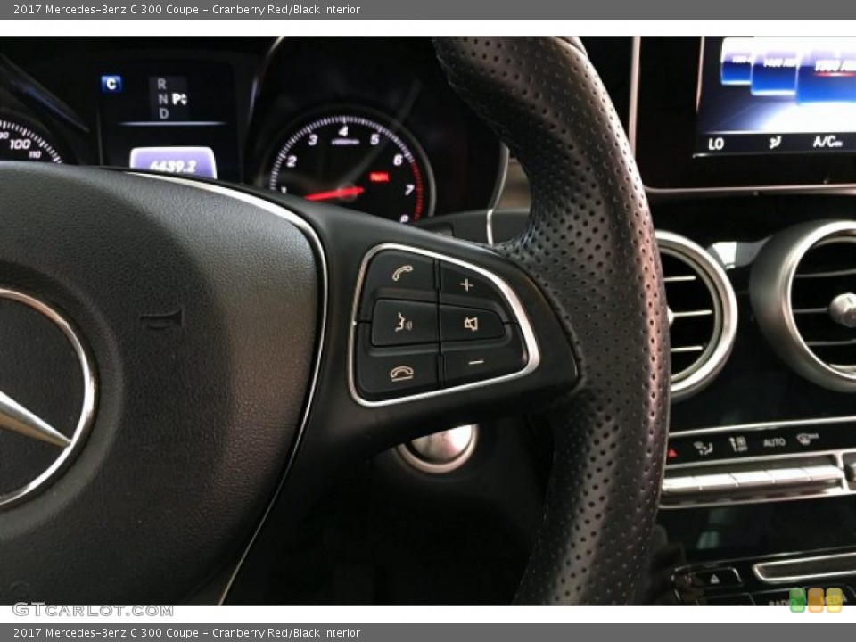 Cranberry Red/Black Interior Steering Wheel for the 2017 Mercedes-Benz C 300 Coupe #134439759
