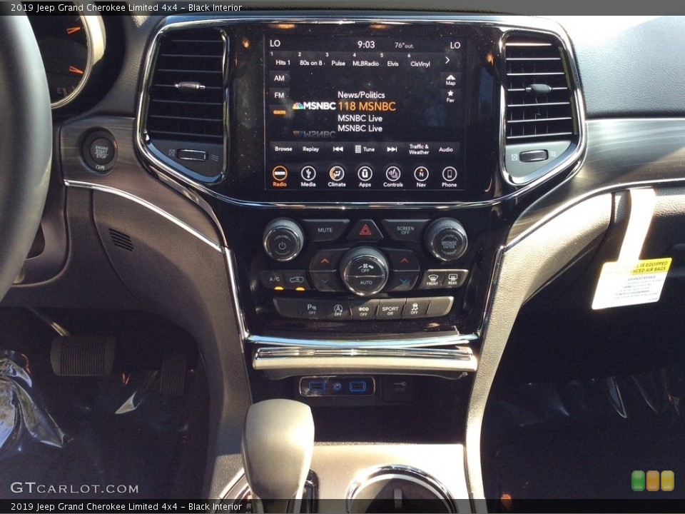 Black Interior Controls for the 2019 Jeep Grand Cherokee Limited 4x4 #134460202