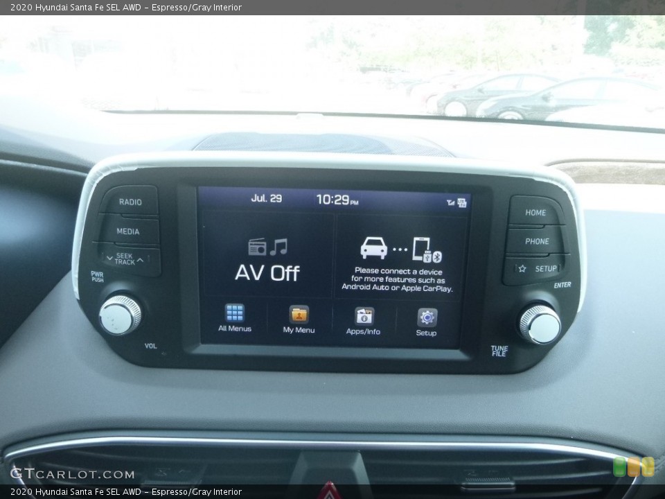Espresso/Gray Interior Controls for the 2020 Hyundai Santa Fe SEL AWD #134494439