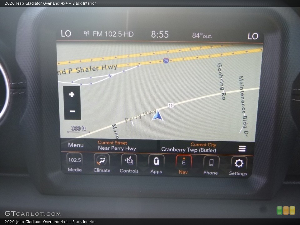 Black Interior Navigation for the 2020 Jeep Gladiator Overland 4x4 #134503211