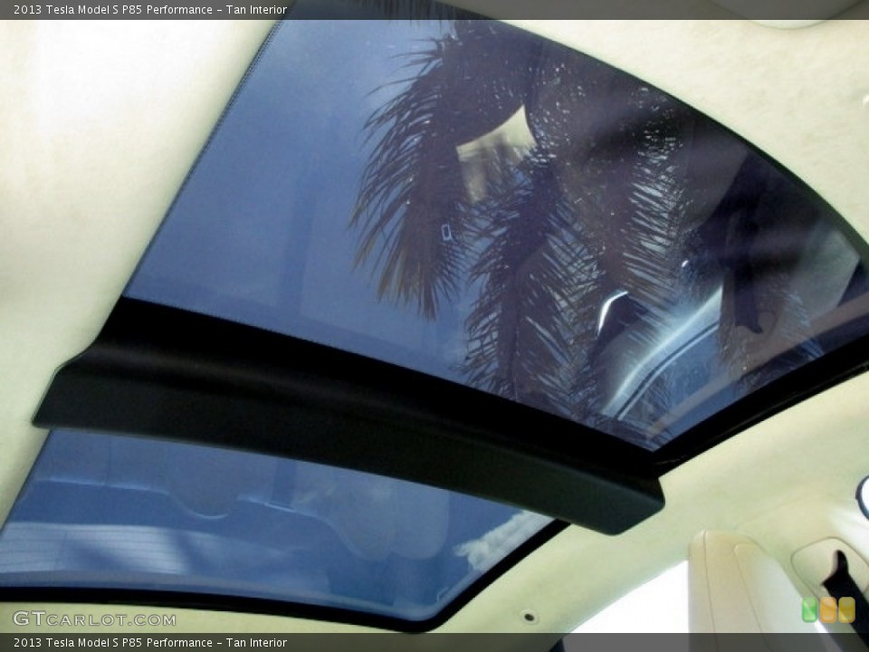 Tan Interior Sunroof for the 2013 Tesla Model S P85 Performance #134503580