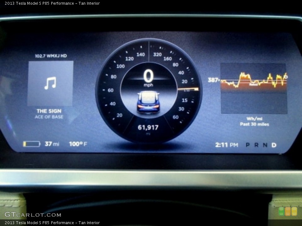 Tan Interior Gauges for the 2013 Tesla Model S P85 Performance #134503679