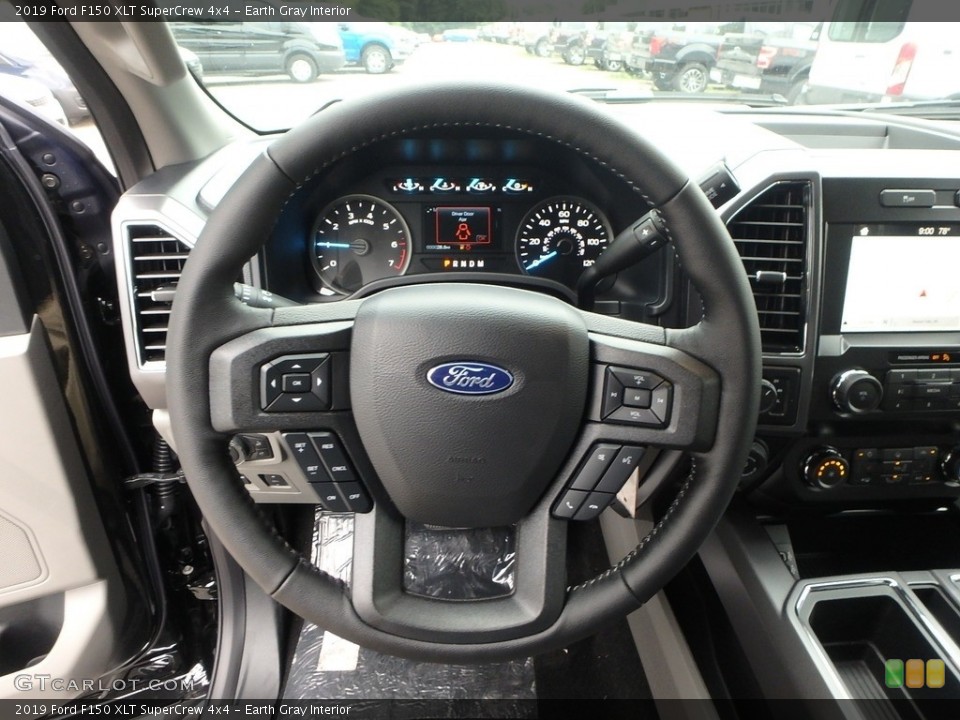 Earth Gray Interior Steering Wheel for the 2019 Ford F150 XLT SuperCrew 4x4 #134512545