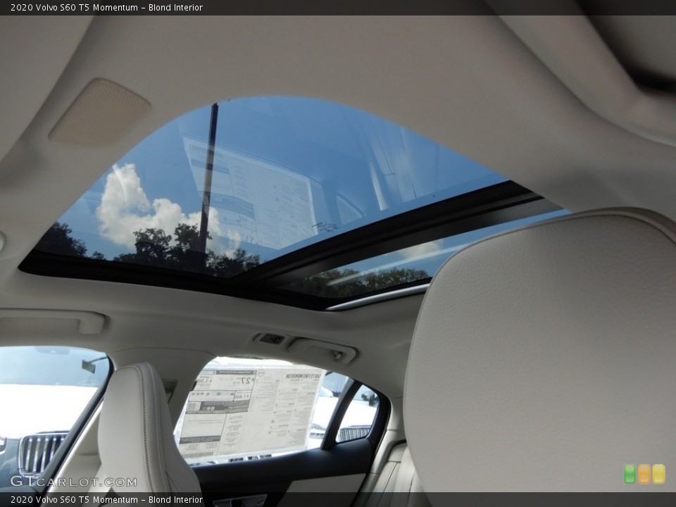 Blond Interior Sunroof for the 2020 Volvo S60 T5 Momentum #134532490
