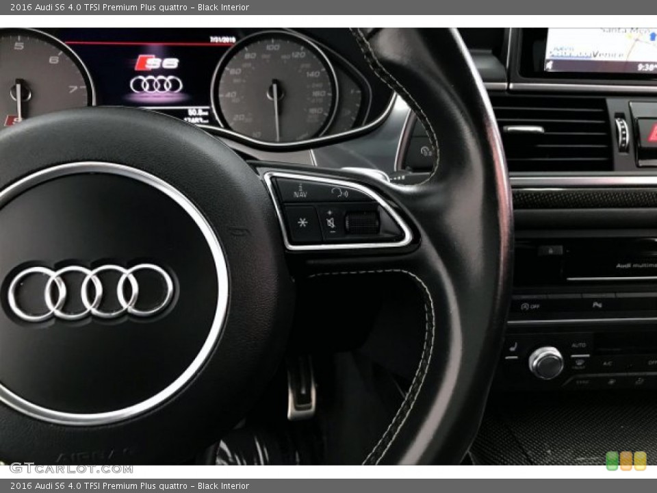 Black Interior Steering Wheel for the 2016 Audi S6 4.0 TFSI Premium Plus quattro #134555197