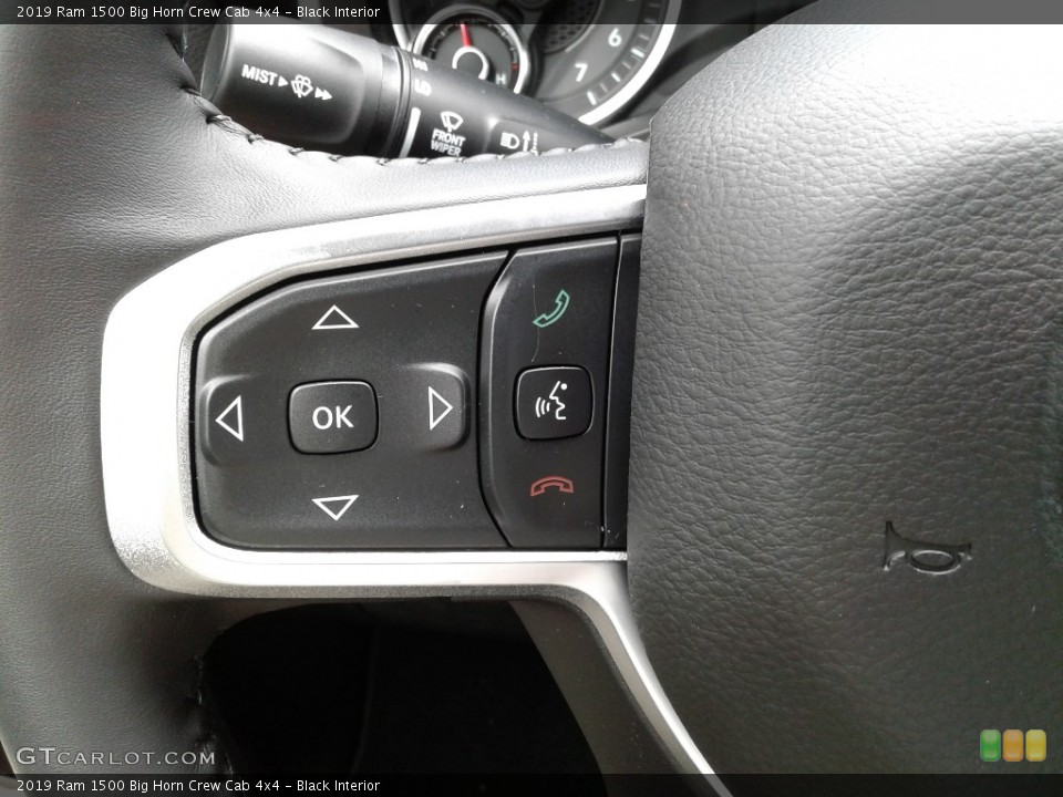Black Interior Steering Wheel for the 2019 Ram 1500 Big Horn Crew Cab 4x4 #134591194