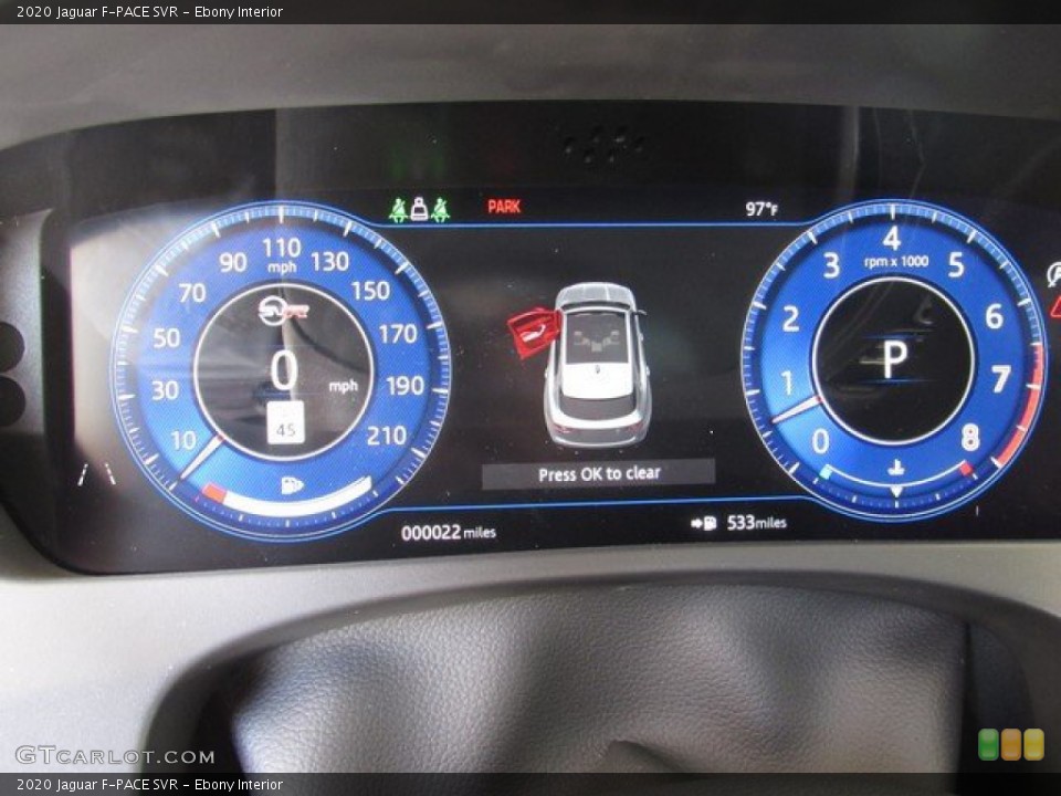Ebony Interior Gauges for the 2020 Jaguar F-PACE SVR #134618805