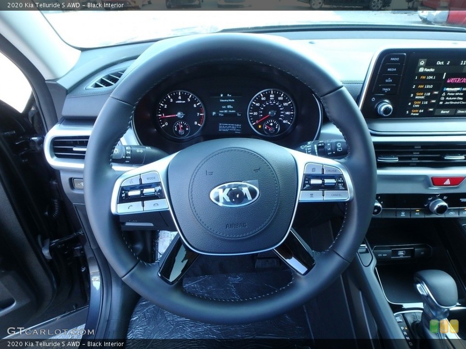 Black Interior Steering Wheel for the 2020 Kia Telluride S AWD #134620173