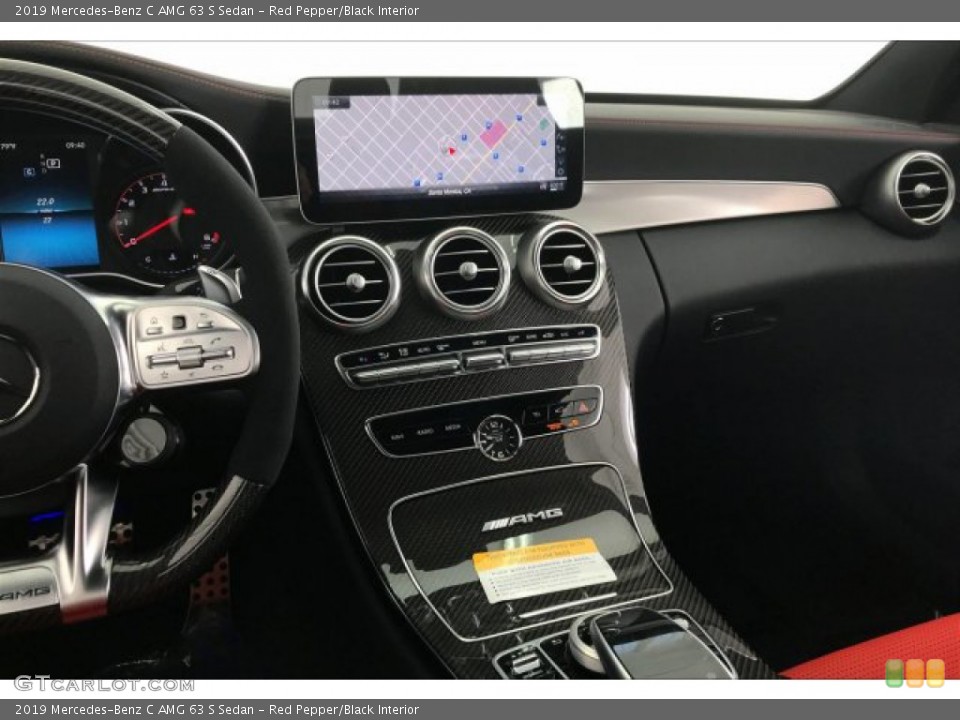 Red Pepper/Black Interior Controls for the 2019 Mercedes-Benz C AMG 63 S Sedan #134621514