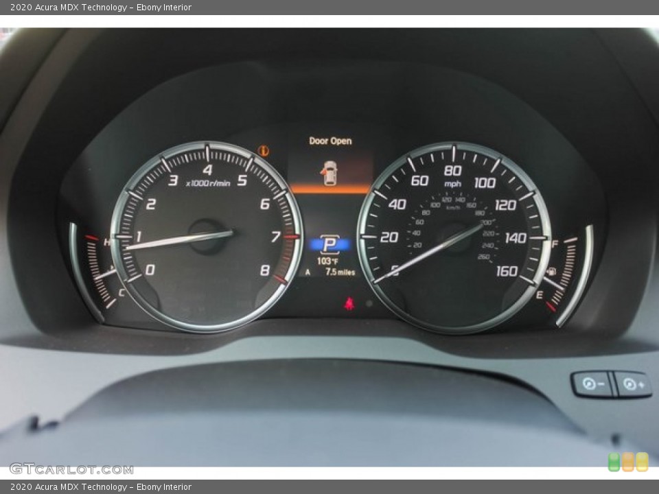 Ebony Interior Gauges for the 2020 Acura MDX Technology #134628834