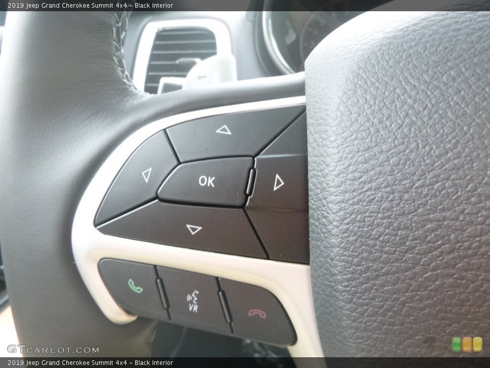 Black Interior Steering Wheel for the 2019 Jeep Grand Cherokee Summit 4x4 #134636450