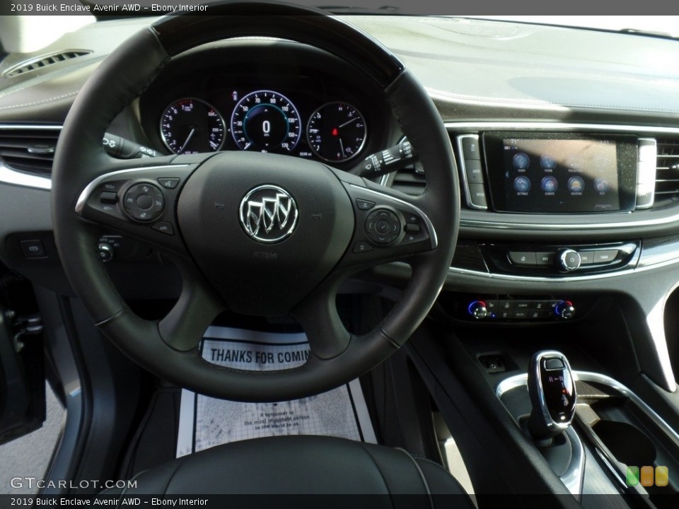 Ebony Interior Steering Wheel for the 2019 Buick Enclave Avenir AWD #134637512