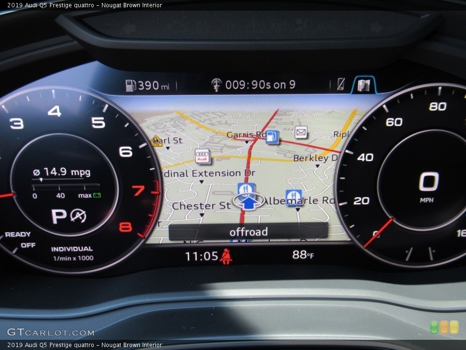 Nougat Brown Interior Navigation for the 2019 Audi Q5 Prestige quattro #134641943