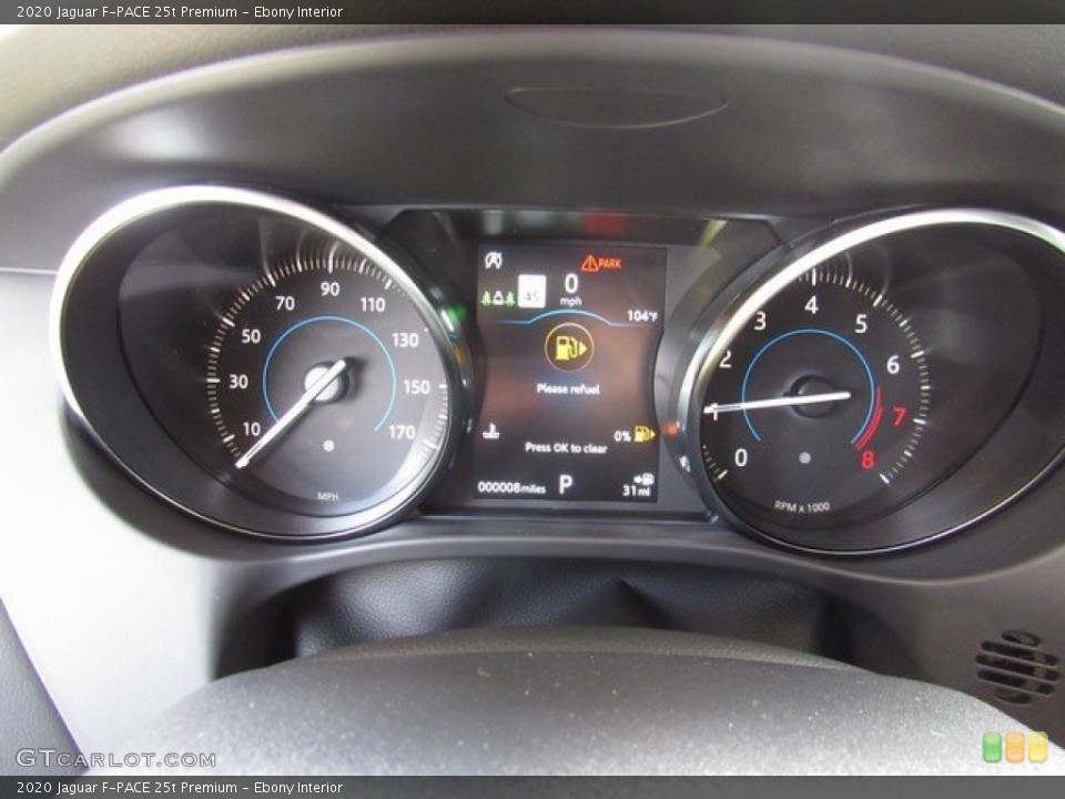 Ebony Interior Gauges for the 2020 Jaguar F-PACE 25t Premium #134651786