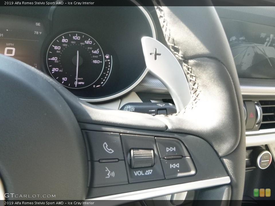 Ice Gray Interior Steering Wheel for the 2019 Alfa Romeo Stelvio Sport AWD #134662901