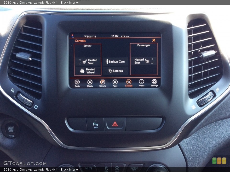 Black Interior Controls for the 2020 Jeep Cherokee Latitude Plus 4x4 #134697183