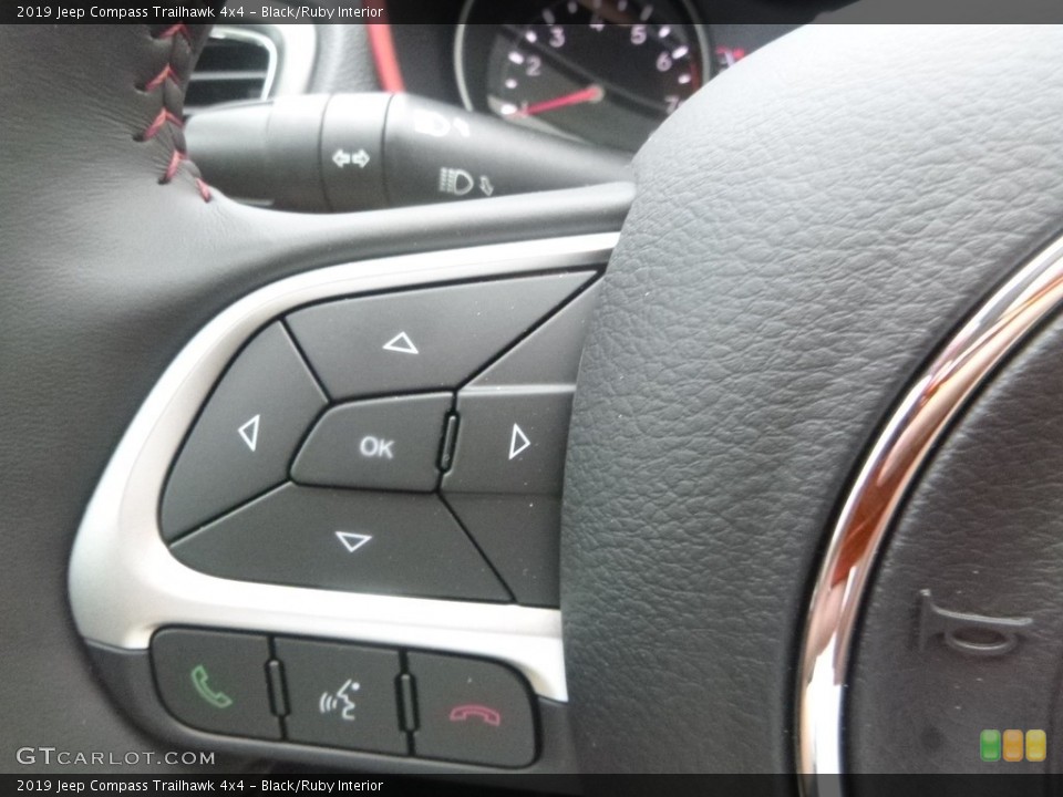 Black/Ruby Interior Steering Wheel for the 2019 Jeep Compass Trailhawk 4x4 #134722469