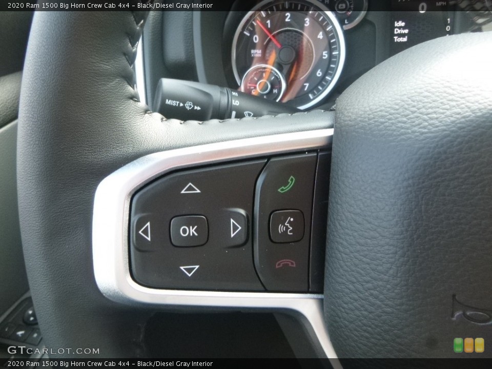 Black/Diesel Gray Interior Steering Wheel for the 2020 Ram 1500 Big Horn Crew Cab 4x4 #134723999