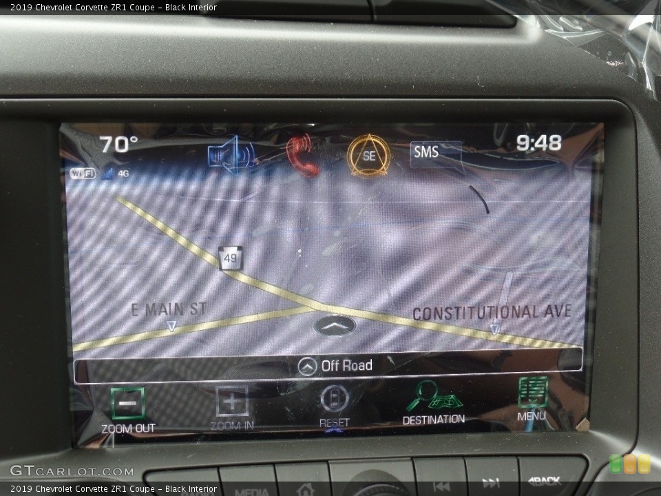 Black Interior Navigation for the 2019 Chevrolet Corvette ZR1 Coupe #134724077