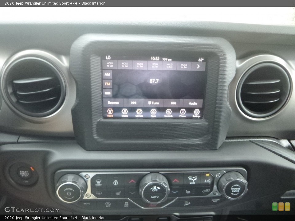 Black Interior Controls for the 2020 Jeep Wrangler Unlimited Sport 4x4 #134724212