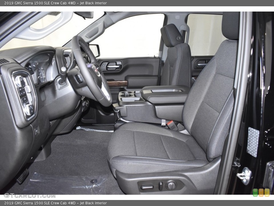 Jet Black Interior Front Seat for the 2019 GMC Sierra 1500 SLE Crew Cab 4WD #134727102