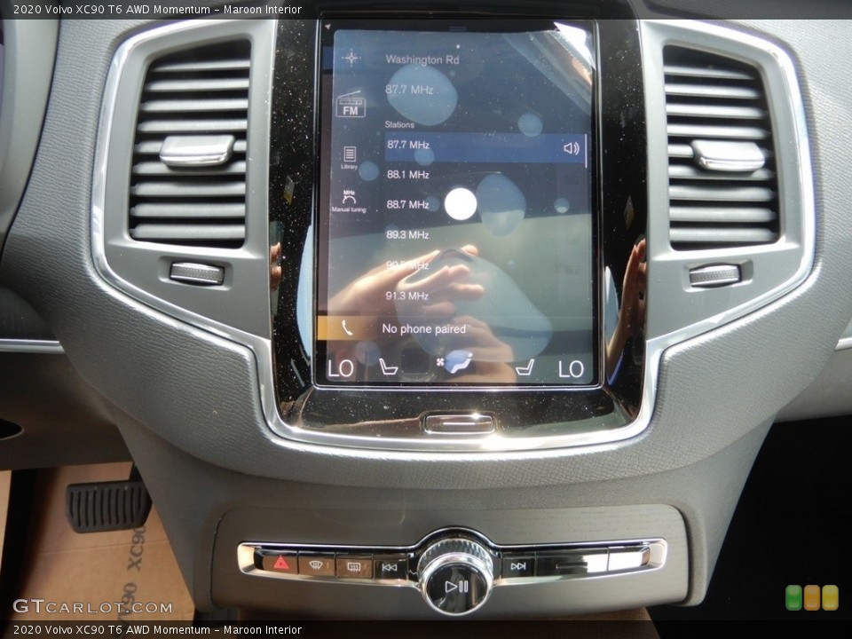 Maroon Interior Controls for the 2020 Volvo XC90 T6 AWD Momentum #134727841