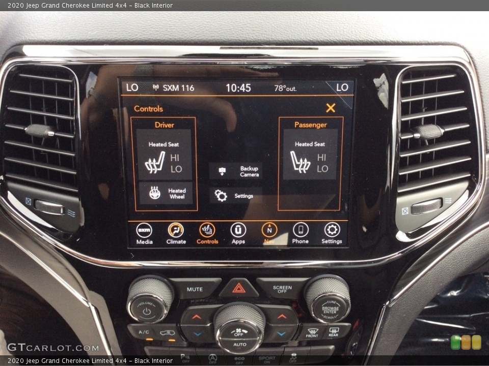 Black Interior Controls for the 2020 Jeep Grand Cherokee Limited 4x4 #134730177