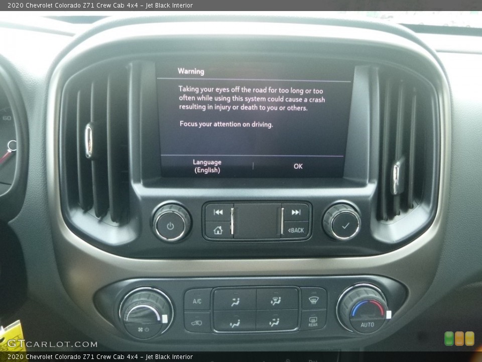 Jet Black Interior Controls for the 2020 Chevrolet Colorado Z71 Crew Cab 4x4 #134744154