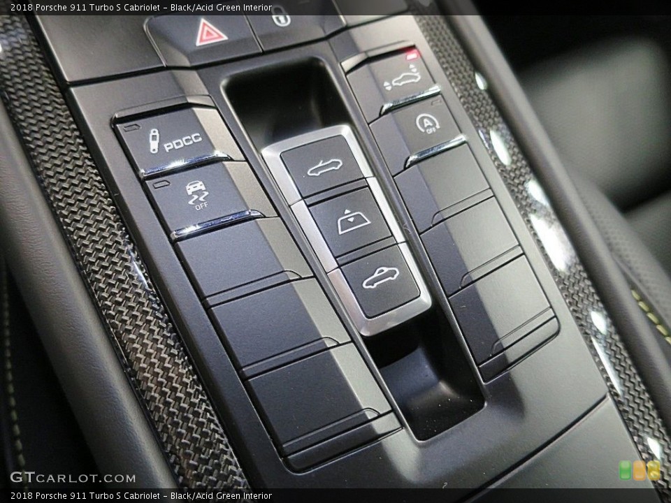 Black/Acid Green Interior Controls for the 2018 Porsche 911 Turbo S Cabriolet #134746713