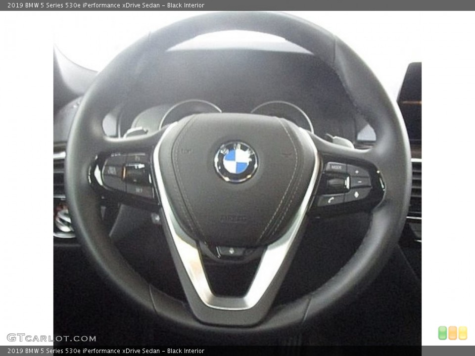 Black Interior Steering Wheel for the 2019 BMW 5 Series 530e iPerformance xDrive Sedan #134752179